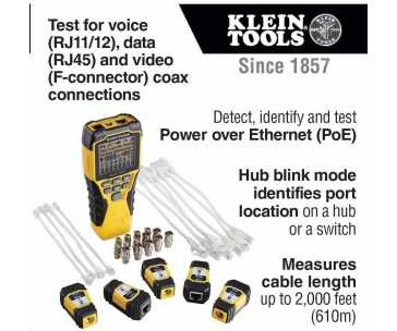 KLEIN TOOLS - VDV Scout® Pro 3 Tester Kit Locator Map™ (PoE)