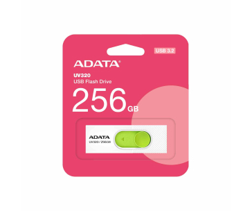 ADATA Flash Disk 256GB UV320, USB 3.2, bílo-zelená