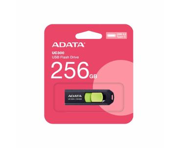 ADATA Flash Disk 256GB UC300, USB-C 3.2, černo-zelená