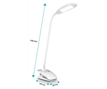 CONNECT IT Stolní LED lampa CLIP s klipem, bílá