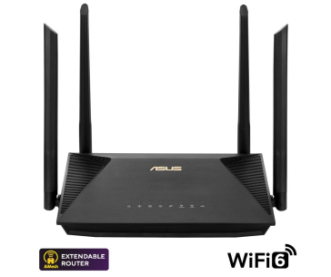 ASUS RT-AX52 (AX1800) Router, Dual Band WiFi 6, Extendable Router