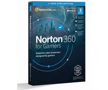 NORTON 360 FOR GAMERS 50GB CZ 1 uzivatel pro 3 zarizeni  na 1 rok BOX