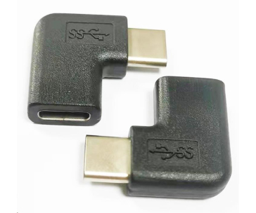 PremiumCord Adaptér USB-C/male - C/female zahnutý 90°