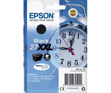 EPSON ink čer Singlepack "Budík" Black 27XXL DURABrite Ultra Ink