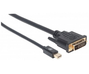 MANHATTAN kabel Mini DisplayPort 1.2a Male to DVI-D 24+1 Male, 1.8 m, černý