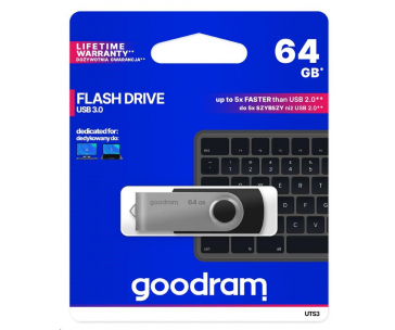 GOODRAM Flash Disk 64GB UTS3, USB 3.0, černá