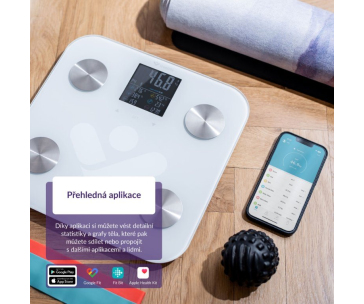 BAZAR - TrueLife FitScale W7 BT - Bioelektrická impedanční bluetooth váha - bílá - Rozbaleno (Komplet)