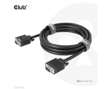 Club3D kabel oboustranný VGA, M/M, 28AWG, 3m