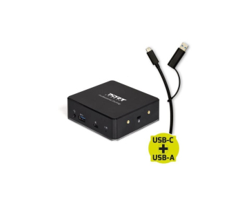 PORT dokovací stanice 8v1 USB-C, USB-A, dual video, HDMI, Ethernet, audio, USB 3.0