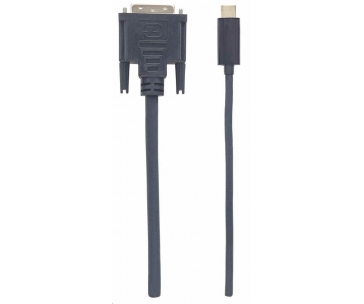 Manhattan kabel USB-C na DVI, 2m, černá