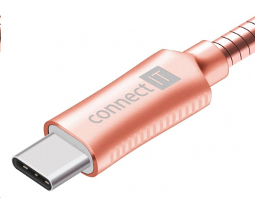 CONNECT IT Wirez Steel Knight USB-C (Type C) - USB-A, metallic rose-gold, 1 m