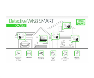 EVOLVEO kamerový systém Detective WN8 SMART, bezdrátový, 4 kamery