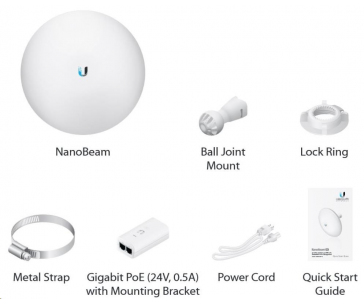 UBNT airMAX NanoBeam 2AC 2x13dBi [AP/Client, 2.4GHz, 2x13dBi, 10/100/1000 Ethernet, airMAX ac]