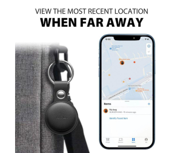 MiLi MiTag – smart lokátor s koženou klíčenkou, černá