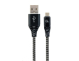 GEMBIRD Kabel USB 2.0 AM na MicroUSB (AM/BM), 2m, opletený, černo-bílý, blister, PREMIUM QUALITY