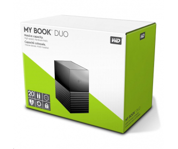 WD My Book Duo 28TB, Externí HDD, 2x USB 3.0, 1xUSB-C, RAID 0, 1, černá