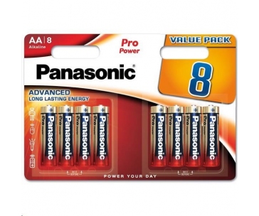 PANASONIC Alkalické baterie Pro Power LR6PPG/8BW AA 1,5V (Blistr 8ks)