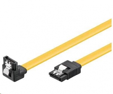 PREMIUMCORD Kabel SATA 3.0 datový 70cm lomený 90°, kovové západky