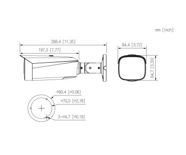 Dahua IPC-HFW5449T1-ASE-D2-0360B, IP kamera 4Mpx, 1/2,8" CMOS, IR<50, objektiv 3,6 mm, IP67