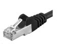 PREMIUMCORD Patch kabel CAT6a S-FTP, RJ45-RJ45, AWG 26/7 0,25m černá