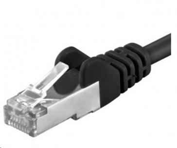 PREMIUMCORD Patch kabel CAT6a S-FTP, RJ45-RJ45, AWG 26/7 0,25m černá