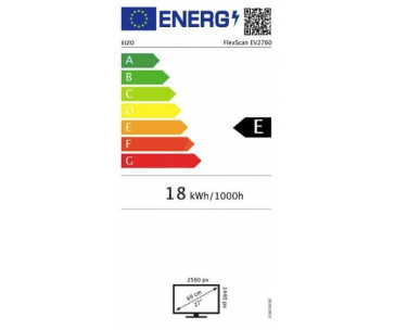 EIZO MT 27" EV2760-BK FlexScan, IPS, 2560x1440, 350nit, 1000:1, 5ms, DisplayPort, HDMI, DVI-D, USB, Repro, Černý