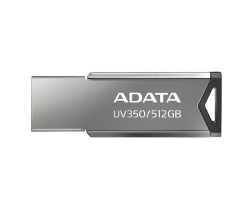 ADATA Flash Disk 512GB UV350, USB 3.2 Dash Drive, tmavě stříbrná textura kov