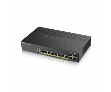 Zyxel GS1920-8HPV2 10-port Smart Managed PoE Switch Switch, 8x gigabit RJ45, 2x gigabit RJ45/SFP, 130W pro PoE