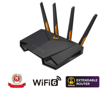 ASUS TUF-AX4200 (AX4200) WiFi 6 Extendable Gaming Router, 2.5G port, AiMesh, 4G/5G Mobile Tethering