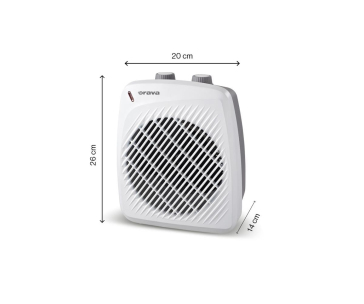 Orava VL-204 horkovzdušný ventilátor, 2000 W, 56 dB, 2 úrovně, 15-20 m2, bílá