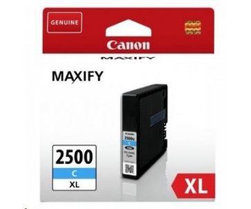 Canon CARTRIDGE PGI-2500XL C azurová pro Maxify iB4050, iB4150, MB5050, MB5150, MB5155, MB5350, MB5450, MB5455 (1755str)