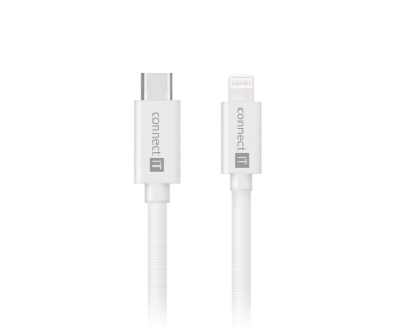 CONNECT IT Wirez USB-C -> Lightning, 27 W, 1m, bílá