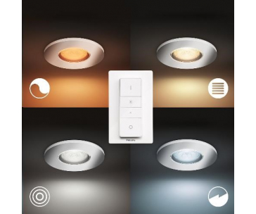 PHILIPS Adore Zapuštěné bodové svítidlo, Hue White ambiance, 230V,set 3x5W GU10, Chrom (3417611P6)