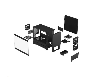 FRACTAL DESIGN skříň Pop Mini Silent Black TG Clear Tint, 2x USB 3.0, bez zdroje, mATX