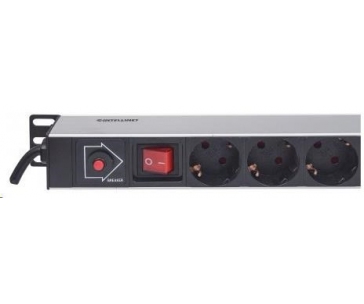 Intellinet Vertical Rackmount 12-Way Power Strip - German Type, rozvodný panel, 12x DE zásuvka, 1.6m kabel