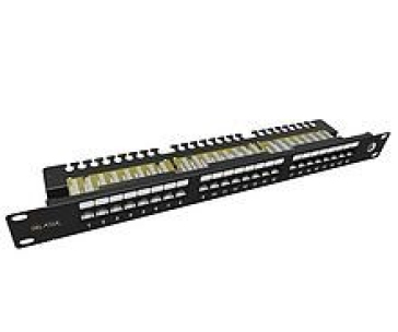 Solarix Patch panel 24 x RJ45 CAT6 UTP s vyvazovací lištou 1U SX24L-6-UTP-BK-N