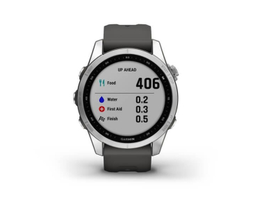 Garmin fenix 7s Glass, Silver/ Graphite Silicone Band, EU