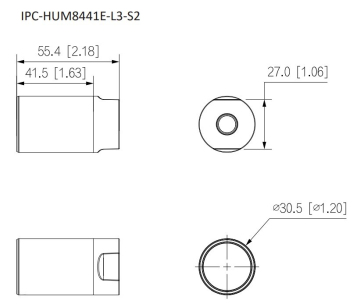 Dahua KIT/IPC-HUM8441E-E1-L3-0280B-S2, IP kamera, Pinhole, 4Mpx, 1/2.7" CMOS, objektiv 2,8 mm, PoE, IP67