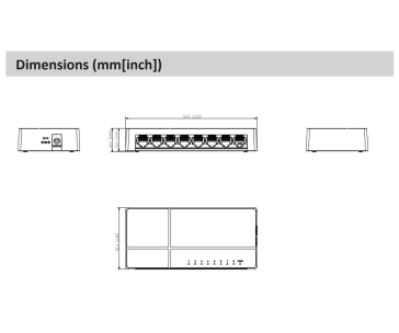 Dahua PFS3008-8GT-L-V2, Gigabit Switch, 8 Portů, Unmanaged