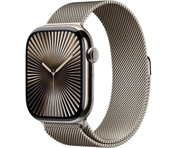 Apple Watch Series 10 GPS + Cellular 46mm Natural Titanium Case with Natural Milanese Loop - M/L