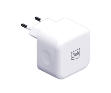 3mk síťová nabíječka - Hyper Charger 35W, GaN, 2x USB-C (PD), bílá