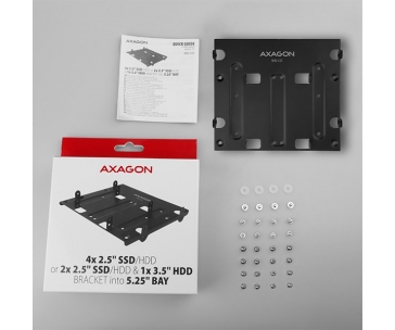 AXAGON RHD-435, kovový rámeček pro 4x 2.5" nebo 2x 2.5" HDD/SSD  a 1x 3.5" HDD do 5.25" pozice