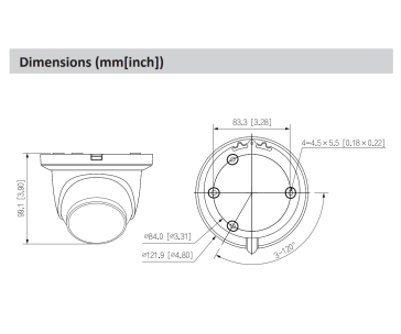 Dahua IPC-HDW5842TM-ASE-0280B-S3, IP kamera, 8Mpx, Eyeball, 1/1.8" CMOS, objektiv 2.8 mm, IR<50, IP67