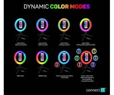 CONNECT IT Selfie10RGB kruhové 10" RGB LED světlo