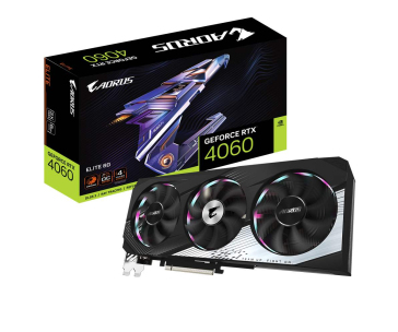 GIGABYTE VGA NVIDIA GeForce RTX 4060 AORUS ELITE 8G, 8G GDDR6, 2xDP, 2xHDMI