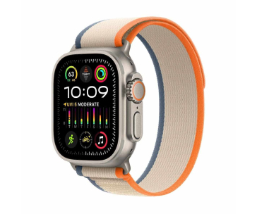 APPLE Watch Ultra 2 GPS + Cellular, 49mm Titanium Case with Orange/Beige Trail Loop - M/L