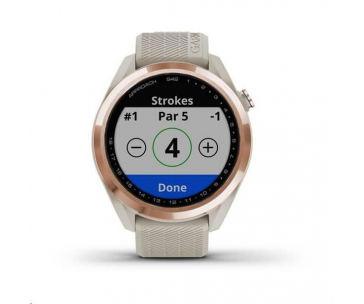 Garmin golfové hodinky Approach S42 Rose Gold/Light Sand Silicone