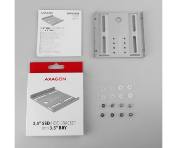 AXAGON RHD-125S, kovový rámeček pro 1x 2.5" HDD/SSD do 3.5" pozice, šedý