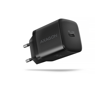 AXAGON ACU-PD30, Sil nabíječka do sítě 30W, 1x port USB-C, PD3.0/PPS/QC4+/SFC/AFC/Apple, černá