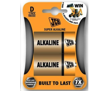 JCB SUPER alkalická baterie LR20, blistr 2 ks